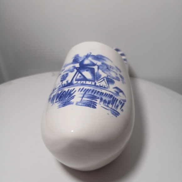 Vintage Delft Blue Holland Dutch Hand Painted Windmill Ceramic Shoe - Picture 2 of 12